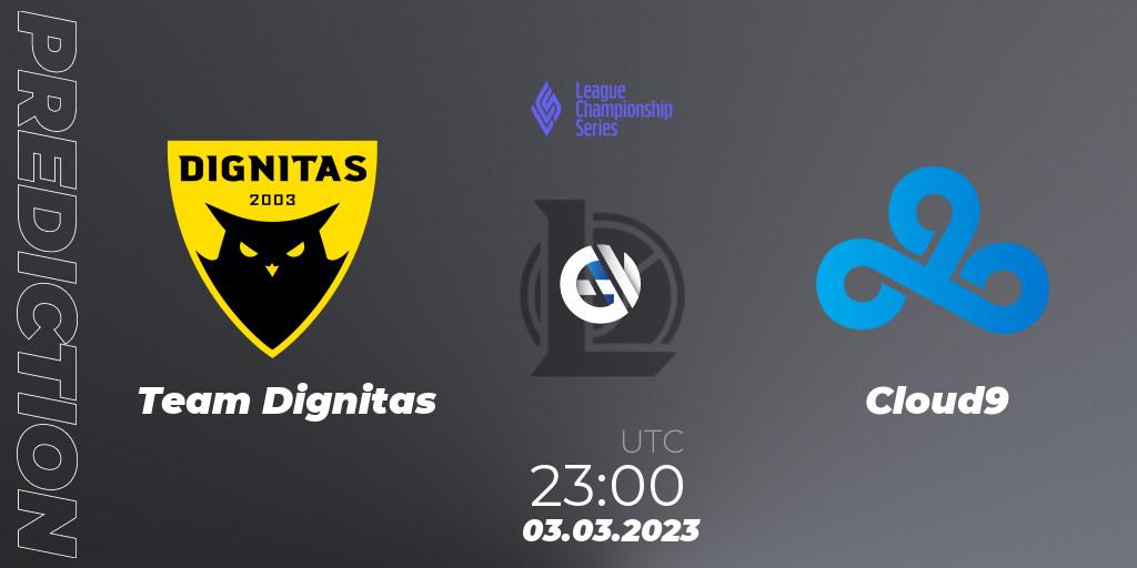 Team Dignitas vs Cloud9: Betting TIp, Match Prediction. 03.03.23. LoL, LCS Spring 2023 - Group Stage