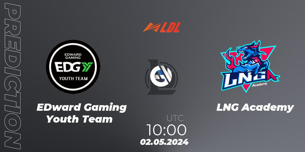 EDward Gaming Youth Team vs LNG Academy: Betting TIp, Match Prediction. 02.05.2024 at 10:00. LoL, LDL 2024 - Stage 2
