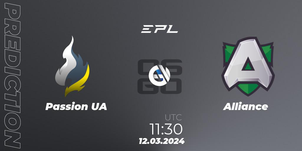 Passion UA vs Alliance: Betting TIp, Match Prediction. 12.03.24. CS2 (CS:GO), European Pro League Season 14