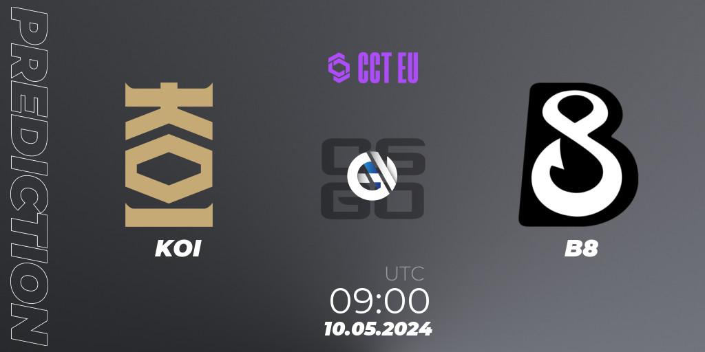 KOI vs B8: Betting TIp, Match Prediction. 09.05.2024 at 09:00. Counter-Strike (CS2), CCT Season 2 Europe Series 2 
