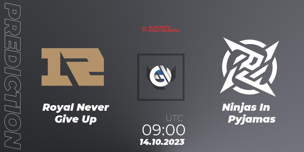 Royal Never Give Up vs Ninjas In Pyjamas: Betting TIp, Match Prediction. 14.10.23. VALORANT, VALORANT China Evolution Series Act 2: Selection - Play-In