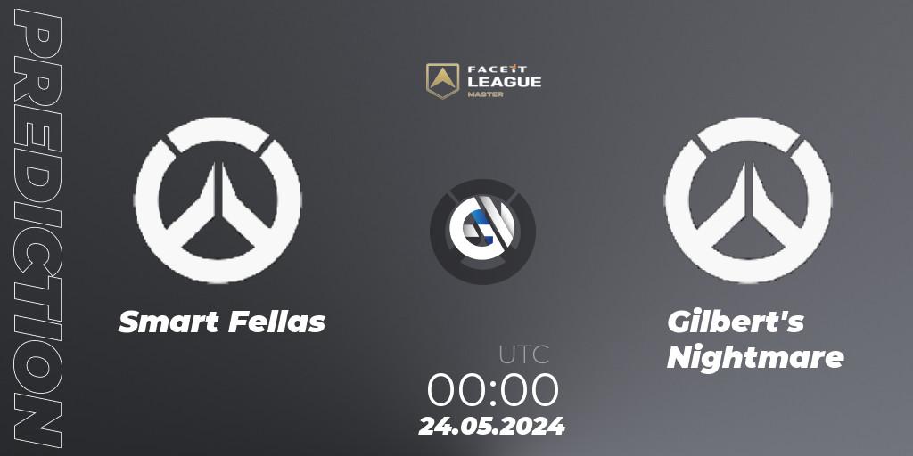 Smart Fellas vs Gilbert's Nightmare: Betting TIp, Match Prediction. 24.05.2024 at 00:00. Overwatch, FACEIT League Season 1 - NA Master Road to EWC