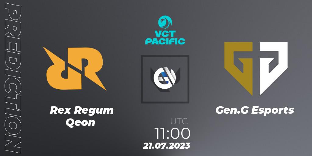 Rex Regum Qeon vs Gen.G Esports: Betting TIp, Match Prediction. 21.07.23. VALORANT, VALORANT Champions Tour 2023: Pacific Last Chance Qualifier