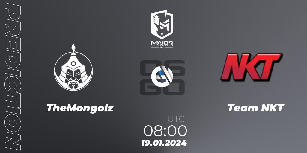 TheMongolz vs Team NKT: Betting TIp, Match Prediction. 19.01.2024 at 08:00. Counter-Strike (CS2), PGL CS2 Major Copenhagen 2024 East Asia RMR Closed Qualifier
