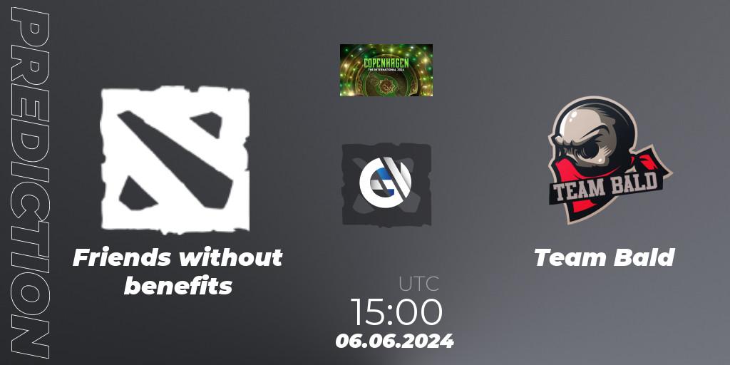 Friends without benefits vs Team Bald: Betting TIp, Match Prediction. 06.06.2024 at 15:00. Dota 2, The International 2024: Western Europe Open Qualifier #1