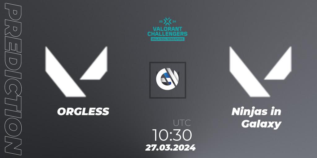 ORGLESS vs Ninjas in Galaxy: Betting TIp, Match Prediction. 27.03.2024 at 10:30. VALORANT, VALORANT Challengers Malaysia & Singapore 2024: Split 1