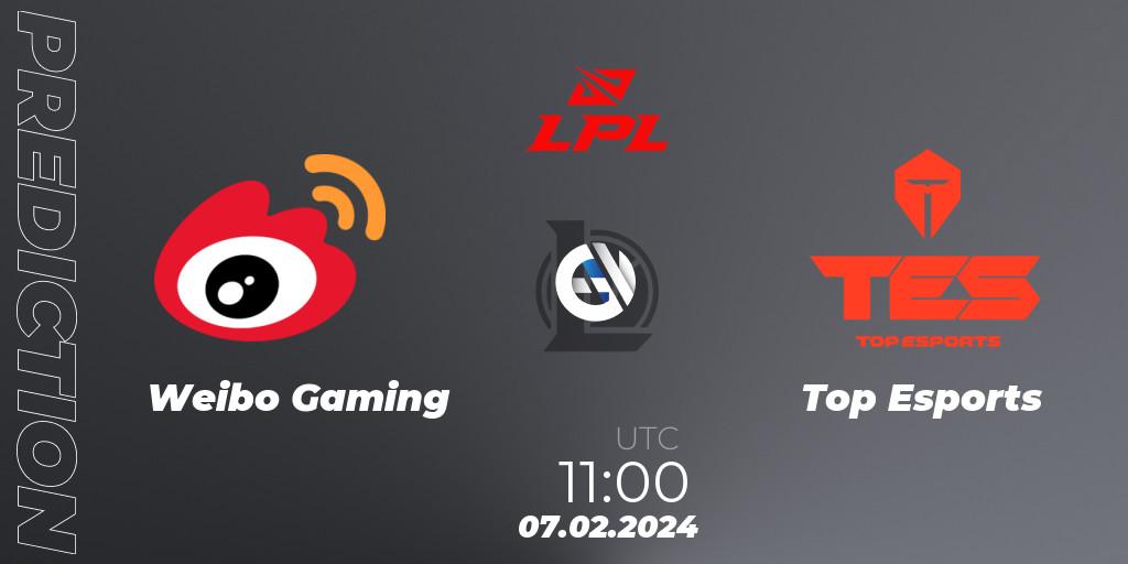 Weibo Gaming vs Top Esports: Betting TIp, Match Prediction. 07.02.2024 at 12:30. LoL, LPL Spring 2024 - Group Stage