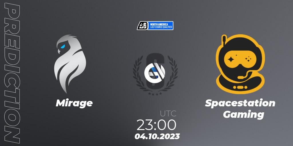 Mirage vs Spacestation Gaming: Betting TIp, Match Prediction. 04.10.23. Rainbow Six, North America League 2023 - Stage 2 - Last Chance Qualifier