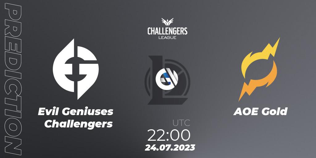 Evil Geniuses Challengers vs AOE Gold: Betting TIp, Match Prediction. 25.07.23. LoL, North American Challengers League 2023 Summer - Playoffs