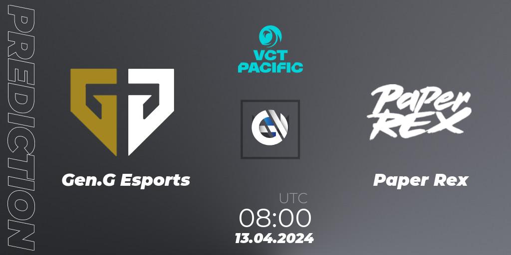 Gen.G Esports vs Paper Rex: Betting TIp, Match Prediction. 13.04.24. VALORANT, VALORANT Champions Tour 2024: Pacific League - Stage 1 - Group Stage