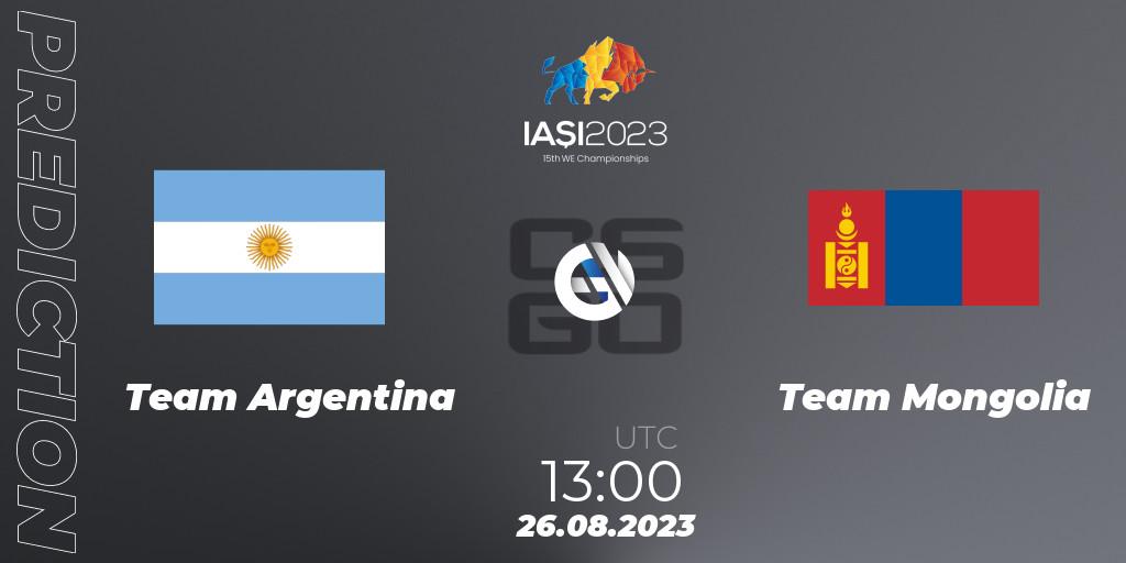 Team Argentina vs Team Mongolia: Betting TIp, Match Prediction. 26.08.23. CS2 (CS:GO), IESF World Esports Championship 2023