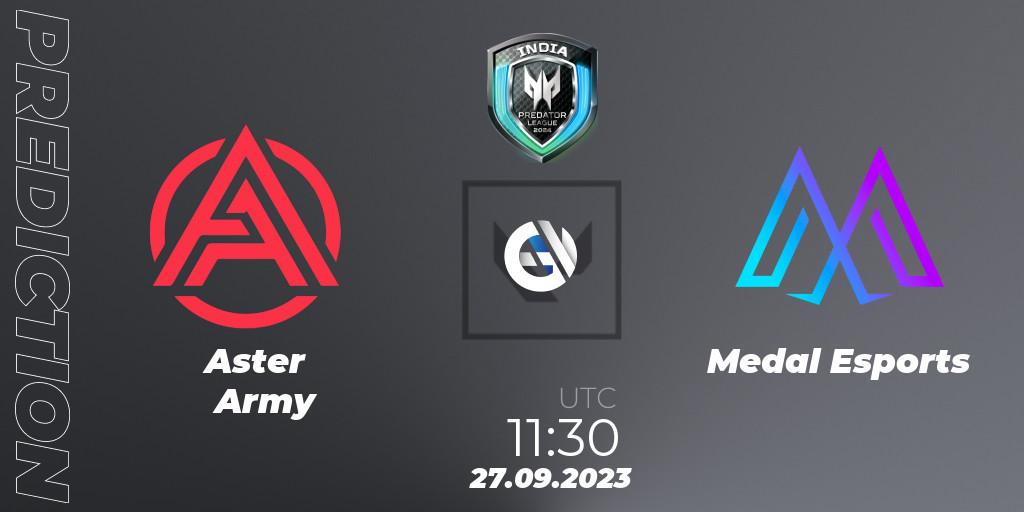  Aster Army vs Medal Esports: Betting TIp, Match Prediction. 27.09.2023 at 11:30. VALORANT, Predator League 2024: India