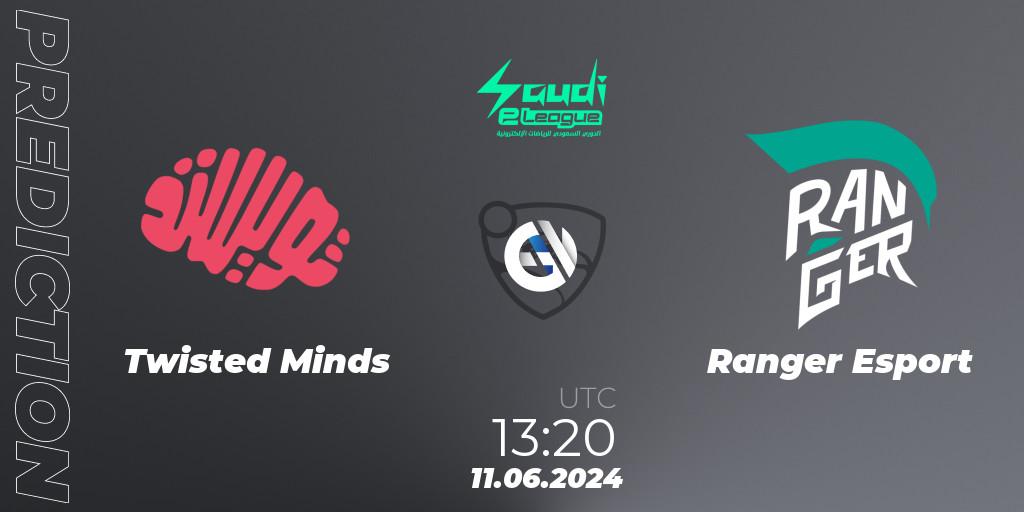 Twisted Minds vs Ranger Esport: Betting TIp, Match Prediction. 11.06.2024 at 13:20. Rocket League, Saudi eLeague 2024 - Major 2