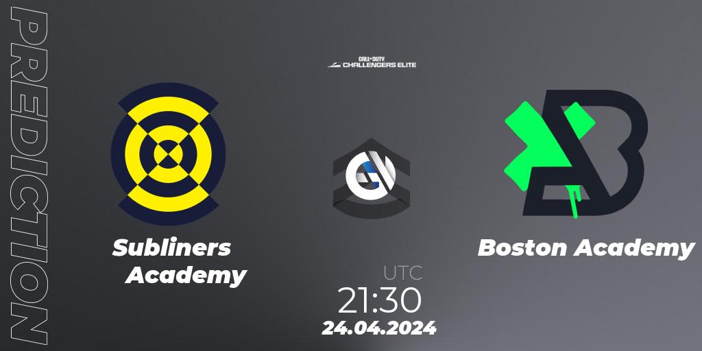 Subliners Academy vs Boston Academy: Betting TIp, Match Prediction. 24.04.2024 at 22:00. Call of Duty, Call of Duty Challengers 2024 - Elite 2: NA