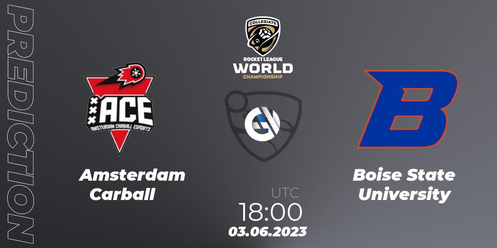 Amsterdam Carball vs Boise State University: Betting TIp, Match Prediction. 02.06.2023 at 18:00. Rocket League, Collegiate Rocket League 2023 - World Championship