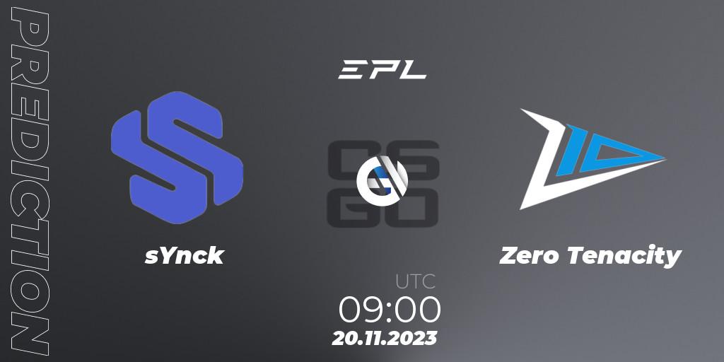 sYnck vs Zero Tenacity: Betting TIp, Match Prediction. 24.11.23. CS2 (CS:GO), European Pro League Season 12: Division 2