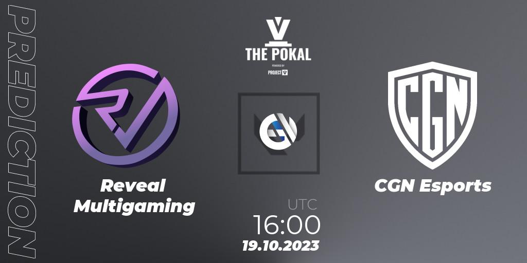 Reveal Multigaming vs CGN Esports: Betting TIp, Match Prediction. 19.10.2023 at 16:00. VALORANT, PROJECT V 2023: THE POKAL