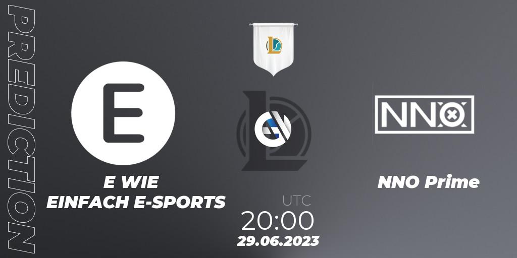 E WIE EINFACH E-SPORTS vs NNO Prime: Betting TIp, Match Prediction. 29.06.23. LoL, Prime League Summer 2023 - Group Stage