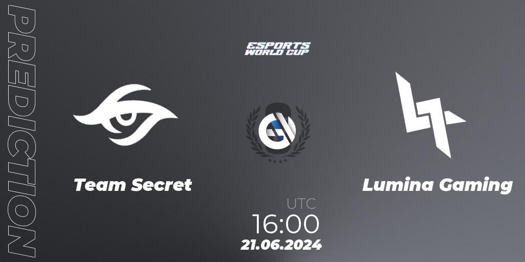 Team Secret vs Lumina Gaming: Betting TIp, Match Prediction. 21.06.2024 at 16:00. Rainbow Six, Esports World Cup 2024: Europe OQ
