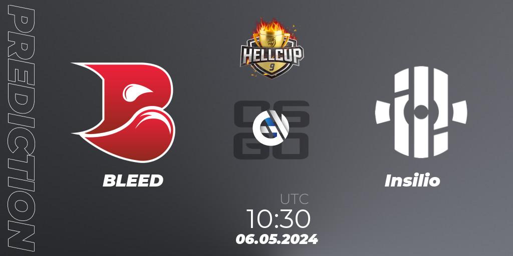BLEED vs Insilio: Betting TIp, Match Prediction. 06.05.2024 at 10:30. Counter-Strike (CS2), HellCup #9