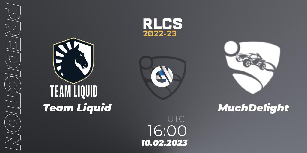 Team Liquid vs MuchDelight: Betting TIp, Match Prediction. 10.02.23. Rocket League, RLCS 2022-23 - Winter: Europe Regional 2 - Winter Cup