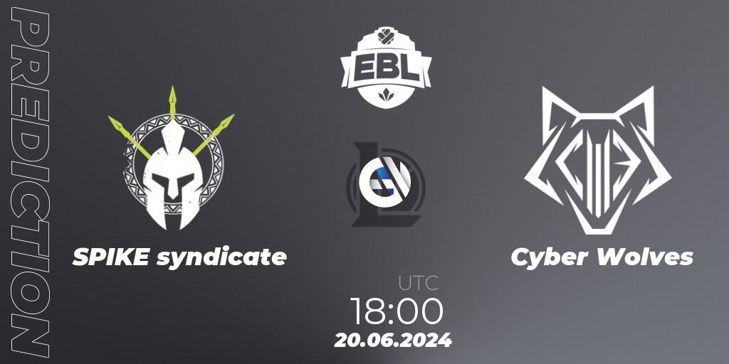 SPIKE syndicate vs Cyber Wolves: Betting TIp, Match Prediction. 20.06.2024 at 18:00. LoL, Esports Balkan League Season 15