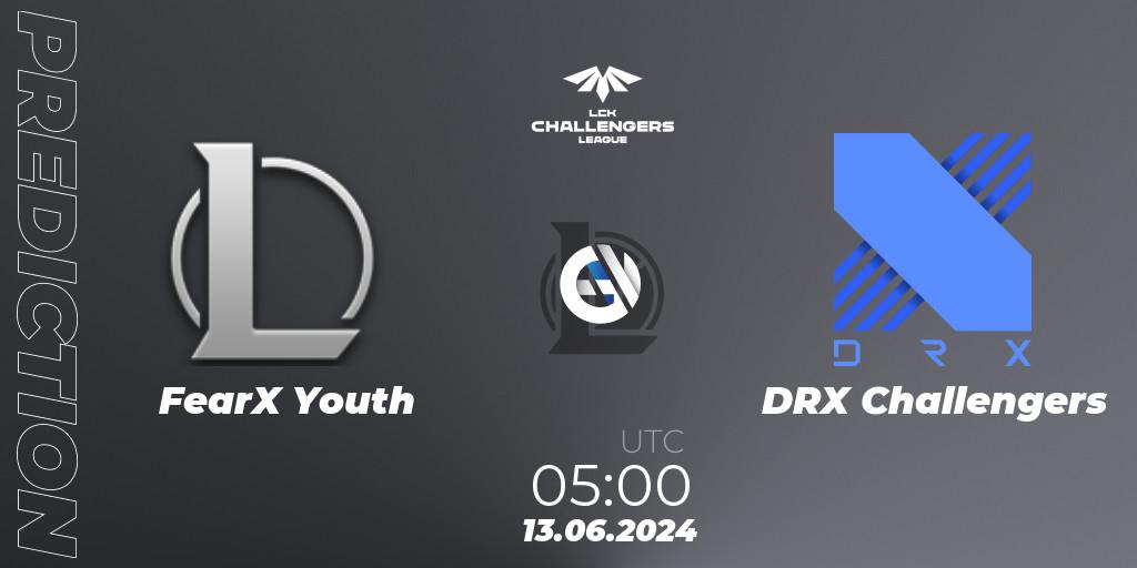 FearX Youth vs DRX Challengers: Betting TIp, Match Prediction. 13.06.2024 at 05:00. LoL, LCK Challengers League 2024 Summer - Group Stage