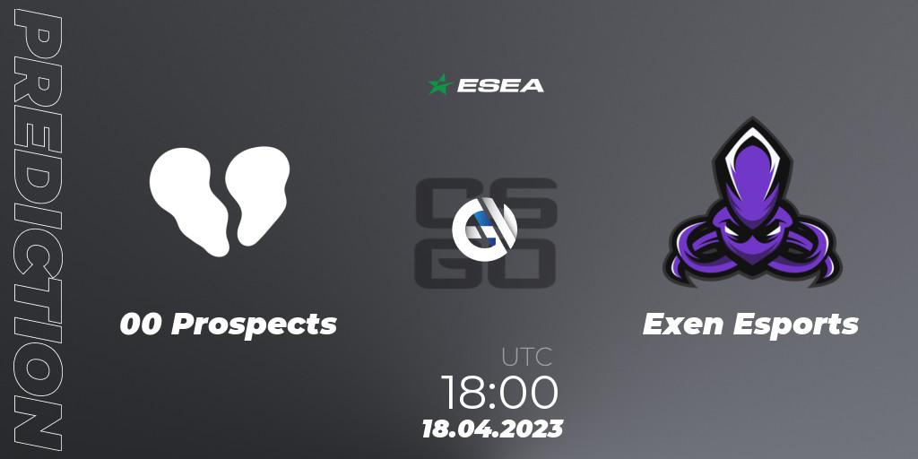 00 Prospects vs Exen Esports: Betting TIp, Match Prediction. 18.04.23. CS2 (CS:GO), ESEA Season 45: Advanced Division - Europe