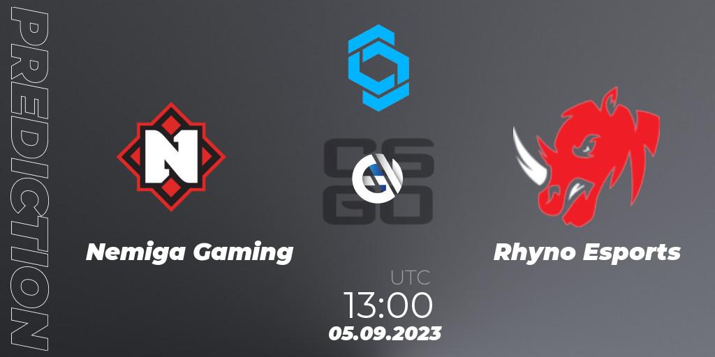 Nemiga Gaming vs Rhyno Esports: Betting TIp, Match Prediction. 05.09.2023 at 13:00. Counter-Strike (CS2), CCT East Europe Series #2: Closed Qualifier
