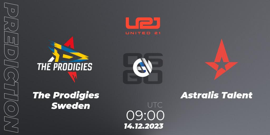 The Prodigies Sweden vs Astralis Talent: Betting TIp, Match Prediction. 14.12.2023 at 09:00. Counter-Strike (CS2), United21 Season 9