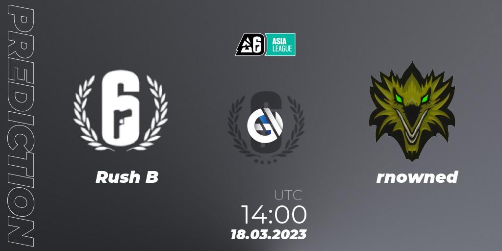 Rush B vs rnowned: Betting TIp, Match Prediction. 18.03.23. Rainbow Six, South Asia League 2023 - Stage 1