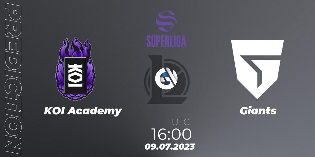 KOI Academy vs Giants: Betting TIp, Match Prediction. 09.07.2023 at 17:45. LoL, Superliga Summer 2023 - Group Stage