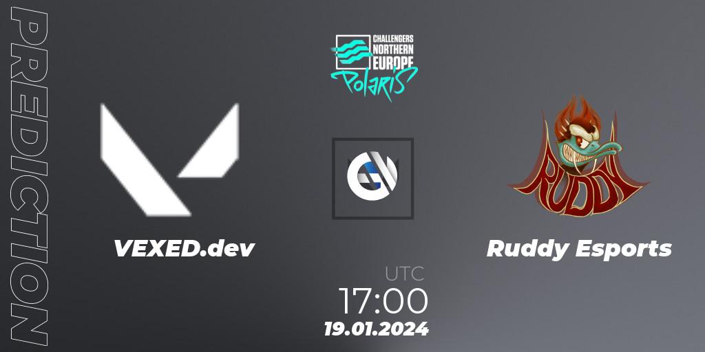 VEXED.dev vs Ruddy Esports: Betting TIp, Match Prediction. 19.01.2024 at 17:00. VALORANT, VALORANT Challengers 2024 Northern Europe: Polaris Split 1