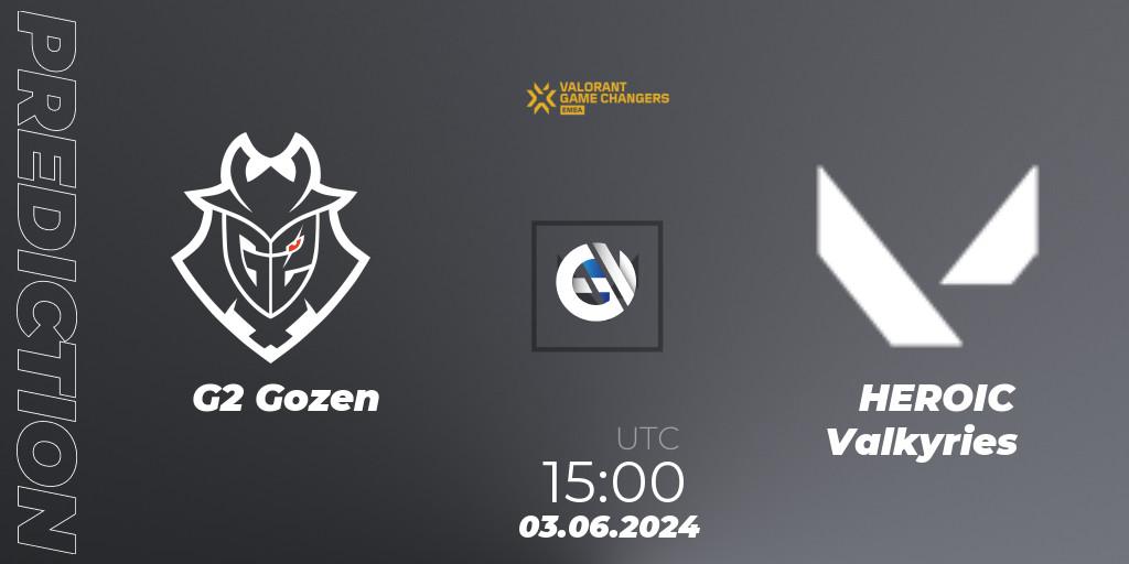 G2 Gozen vs HEROIC Valkyries: Betting TIp, Match Prediction. 03.06.2024 at 15:00. VALORANT, VCT 2024: Game Changers EMEA Stage 2