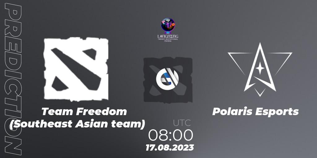 Team Freedom (Southeast Asian team) vs Polaris Esports: Betting TIp, Match Prediction. 22.08.2023 at 08:00. Dota 2, LingNeng Trendy Invitational