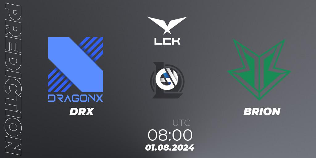 DRX vs BRION: Betting TIp, Match Prediction. 01.08.2024 at 08:00. LoL, LCK Summer 2024 Group Stage