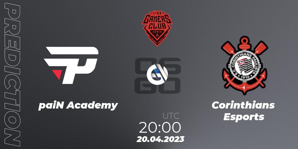 paiN Academy vs Corinthians Esports: Betting TIp, Match Prediction. 20.04.2023 at 21:00. Counter-Strike (CS2), Gamers Club Liga Série A: April 2023