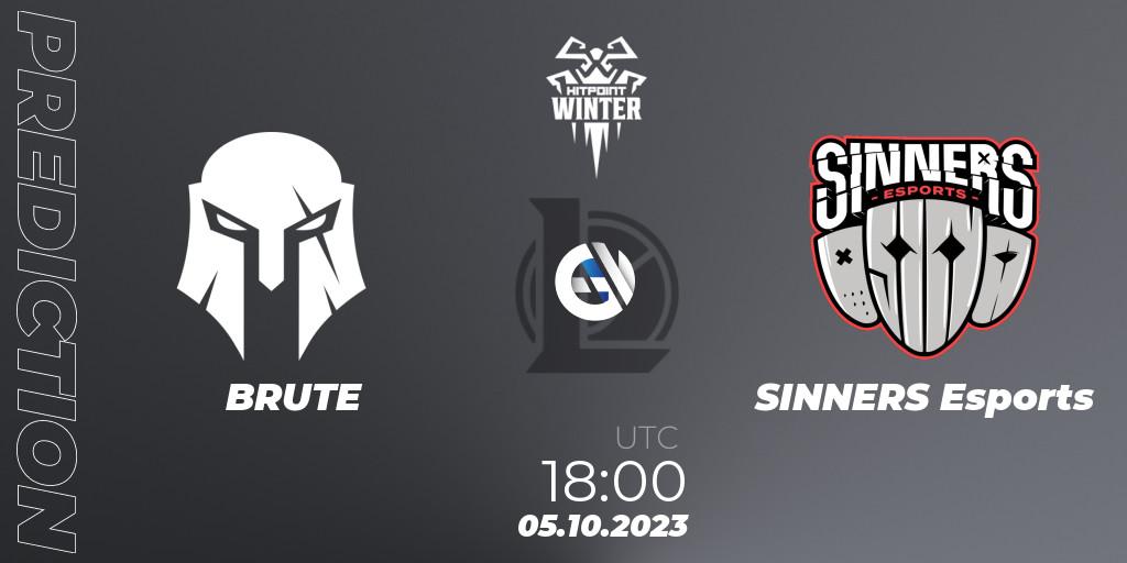 BRUTE vs SINNERS Esports: Betting TIp, Match Prediction. 05.10.23. LoL, Hitpoint Masters Winter 2023 - Playoffs