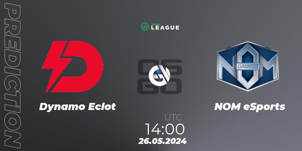 Dynamo Eclot vs NOM eSports: Betting TIp, Match Prediction. 26.05.2024 at 14:00. Counter-Strike (CS2), ESEA Season 49: Advanced Division - Europe