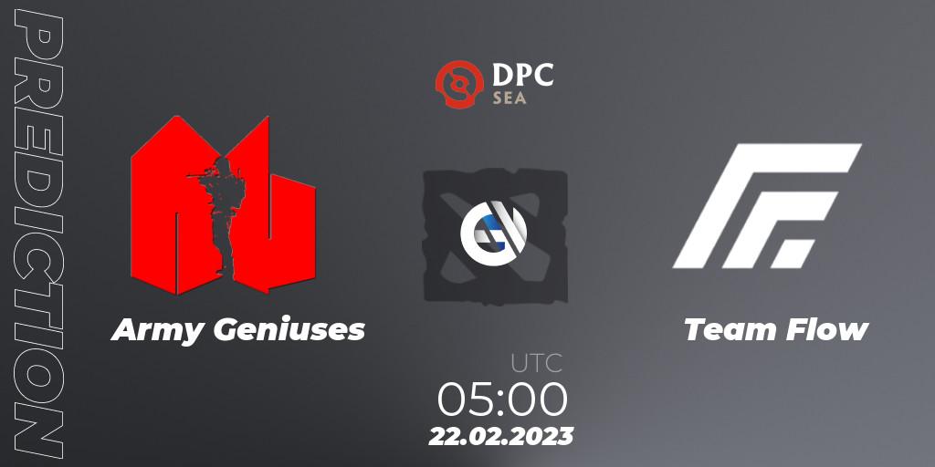 Army Geniuses vs Team Flow: Betting TIp, Match Prediction. 21.02.2023 at 05:05. Dota 2, DPC 2022/2023 Winter Tour 1: SEA Division II (Lower)