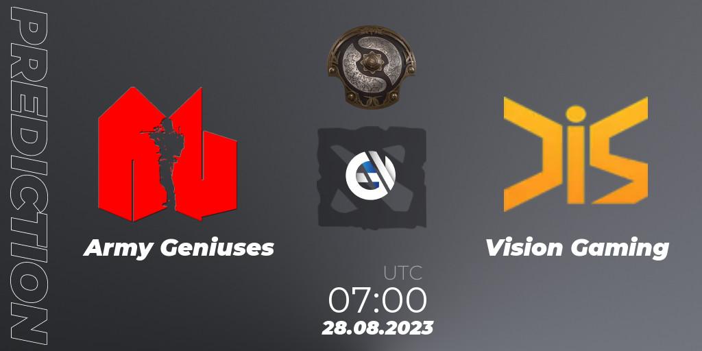 Army Geniuses vs Vision Gaming: Betting TIp, Match Prediction. 28.08.23. Dota 2, The International 2023 - Southeast Asia Qualifier