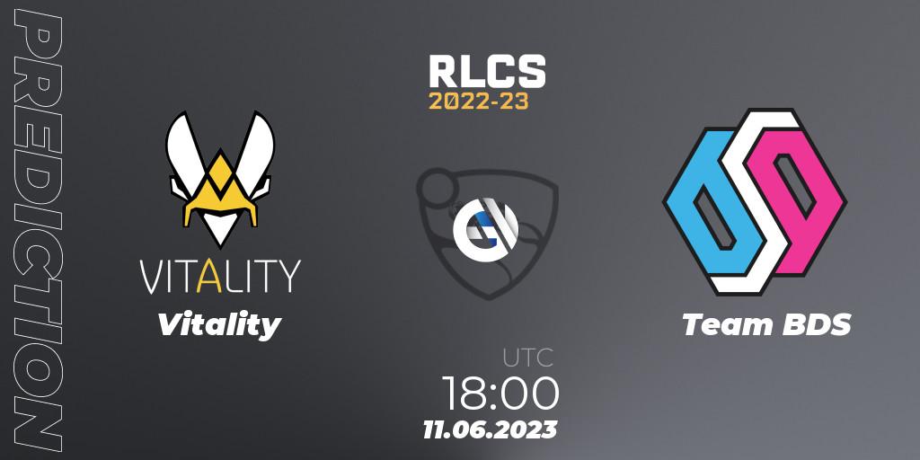 Vitality vs Team BDS: Betting TIp, Match Prediction. 11.06.2023 at 18:00. Rocket League, RLCS 2022-23 - Spring: Europe Regional 3 - Spring Invitational