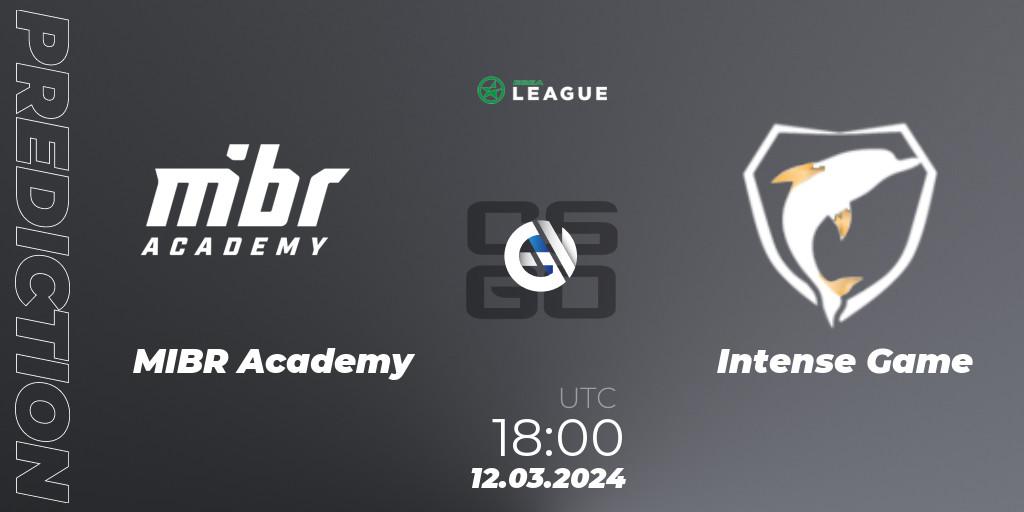 MIBR Academy vs Intense Game: Betting TIp, Match Prediction. 12.03.2024 at 18:00. Counter-Strike (CS2), ESEA Season 48: Open Division - South America