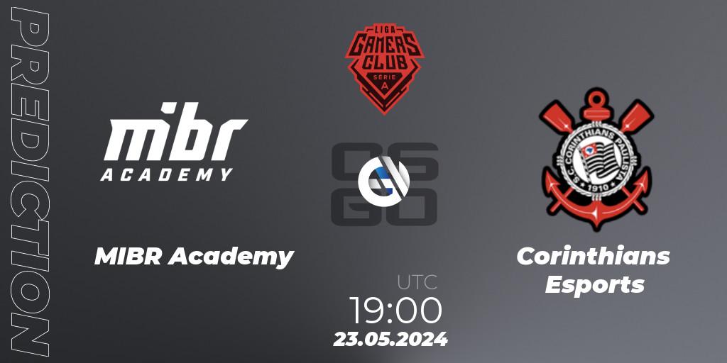 MIBR Academy vs Corinthians Esports: Betting TIp, Match Prediction. 23.05.2024 at 19:00. Counter-Strike (CS2), Gamers Club Liga Série A: May 2024