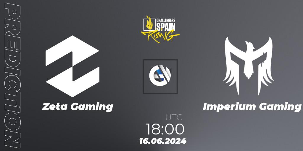 Zeta Gaming vs Imperium Gaming: Betting TIp, Match Prediction. 16.06.2024 at 18:00. VALORANT, VALORANT Challengers 2024 Spain: Rising Split 2