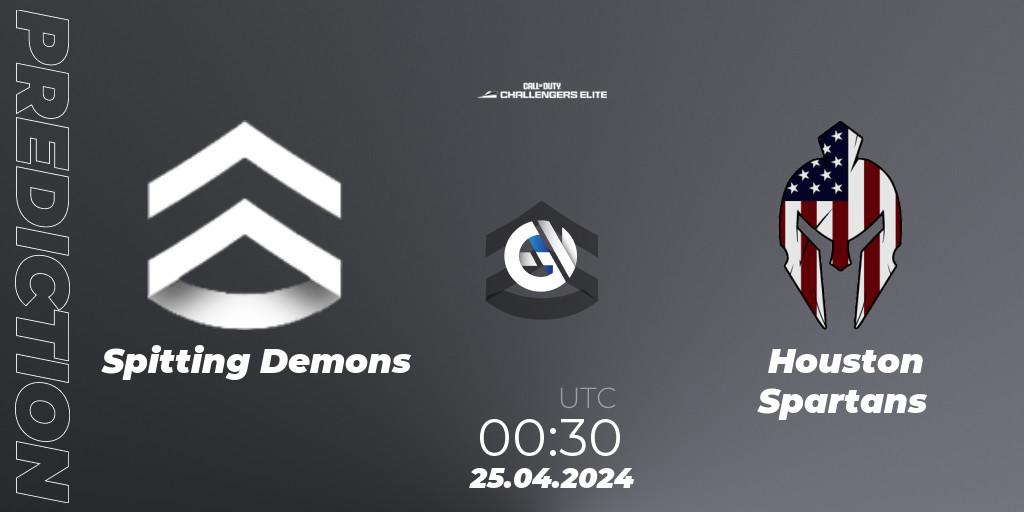Spitting Demons vs Houston Spartans: Betting TIp, Match Prediction. 24.04.2024 at 23:30. Call of Duty, Call of Duty Challengers 2024 - Elite 2: NA