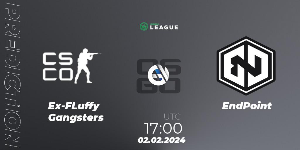 Ex-FLuffy Gangsters vs EndPoint: Betting TIp, Match Prediction. 02.02.2024 at 17:00. Counter-Strike (CS2), ESEA Season 48: Advanced Division - Europe
