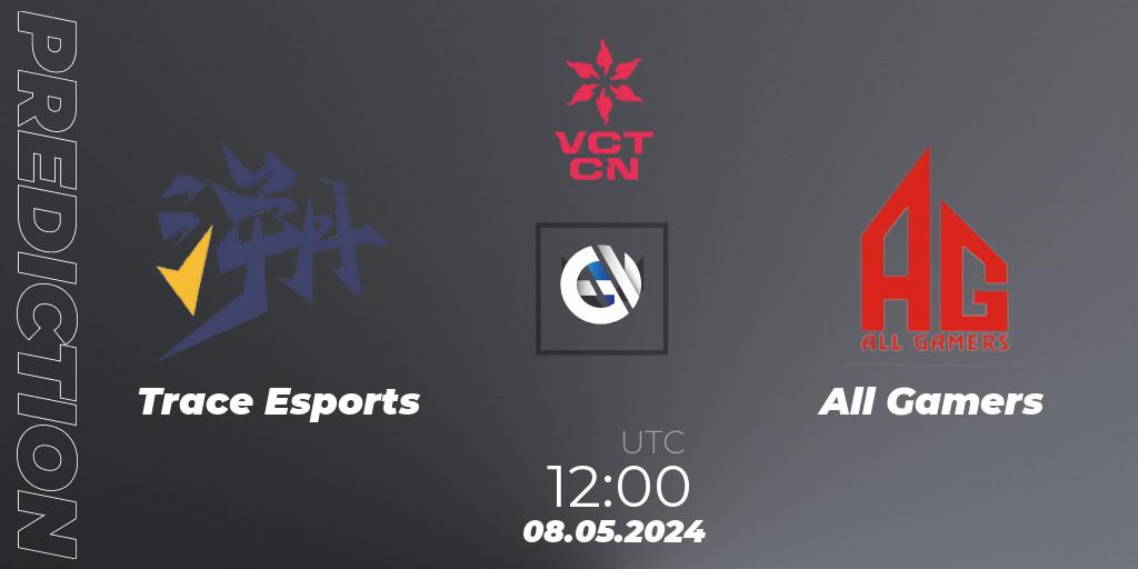 Trace Esports vs All Gamers: Betting TIp, Match Prediction. 08.05.2024 at 09:00. VALORANT, VCT 2024: China Stage 1