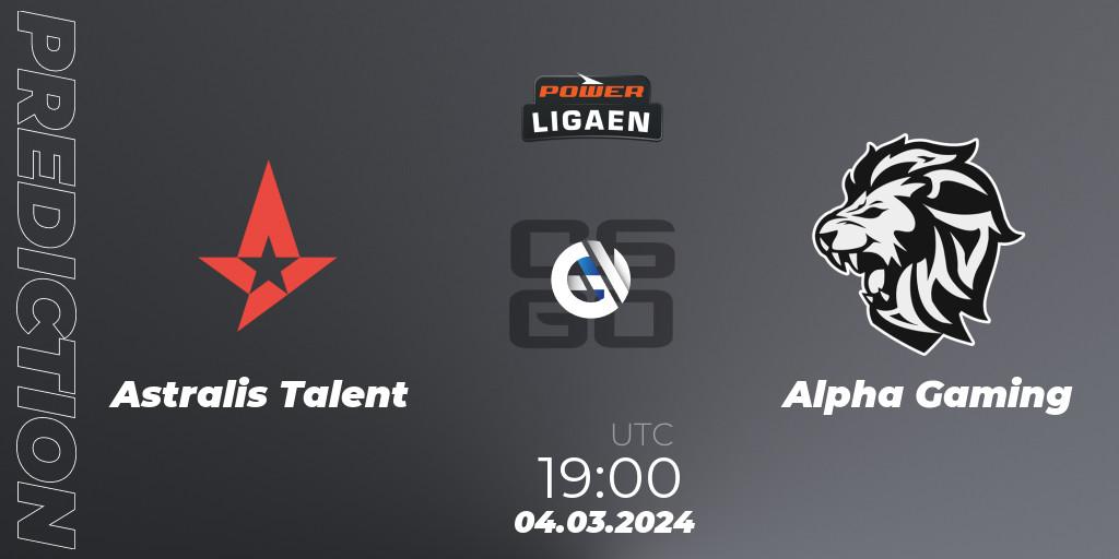 Astralis Talent vs Alpha Gaming: Betting TIp, Match Prediction. 06.03.24. CS2 (CS:GO), Dust2.dk Ligaen Season 25