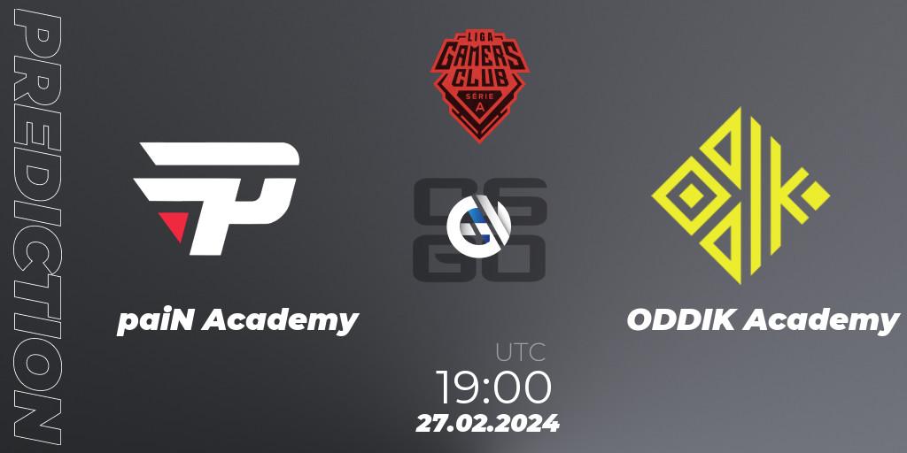 paiN Academy vs ODDIK Academy: Betting TIp, Match Prediction. 27.02.24. CS2 (CS:GO), Gamers Club Liga Série A: February 2024